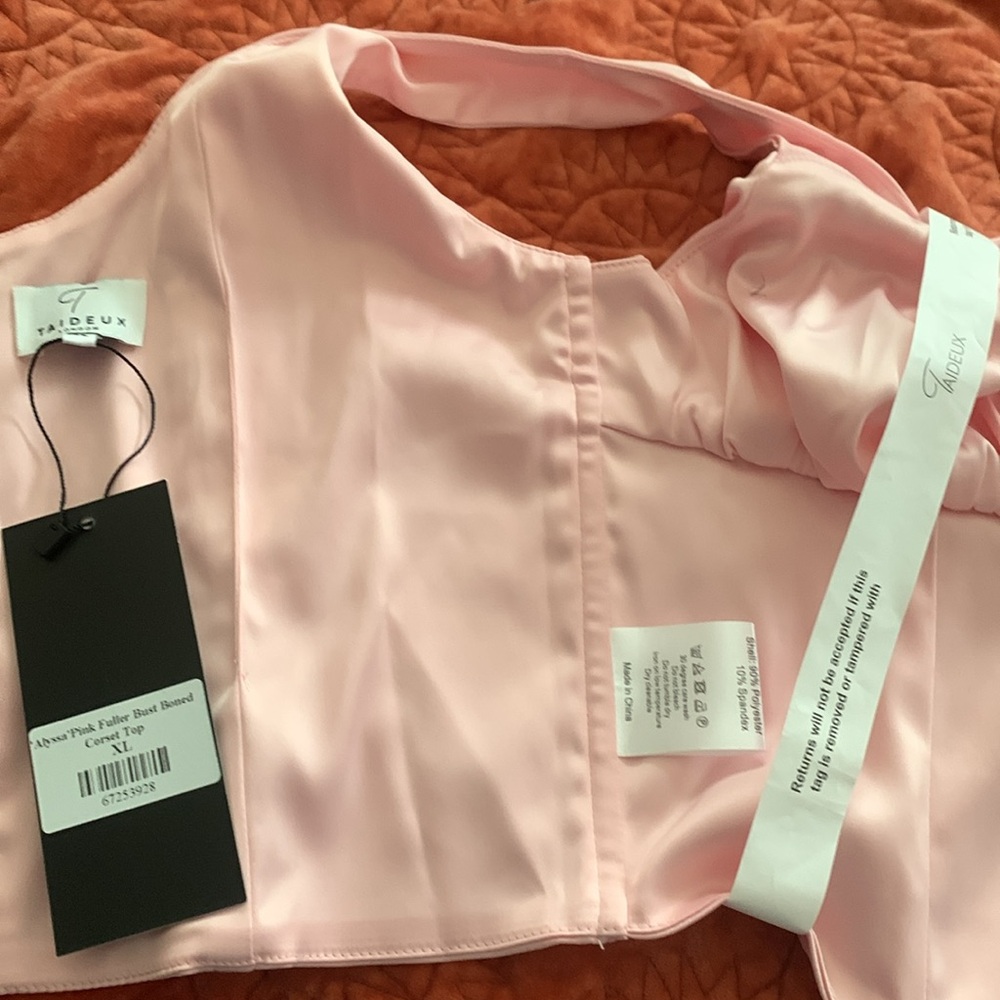 Pink Satin Corset Top - Picture 4 of 7